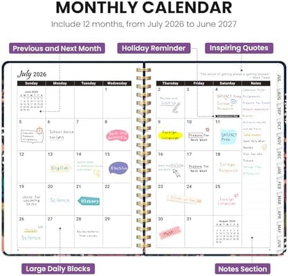ZOTIA Planner 2026-2027 Jul 2026-Jun 2027 Academic Monthly & Weekly Planner
