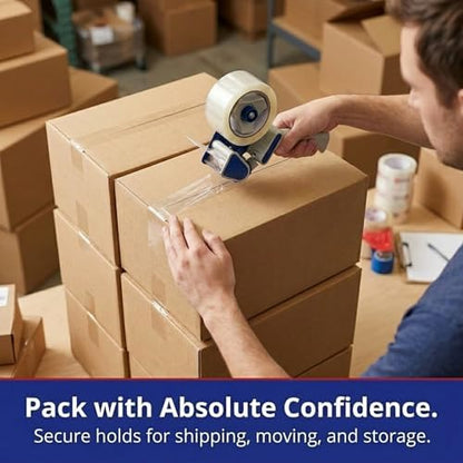 Tape Logic Packing Tape 2-Rolls & Dispenser, 2" x 55 yd 2.6 Mil - Heavy Duty Clear Packaging Tape Roll for Shipping, Moving, Order Fulfillment