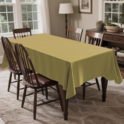 CXPSINC 54 Inch X 100 Feet Plastic Table Cover Roll Disposable Tablecloth with Slide Cutter for All Type/Shape Tables | Party, Banquet, Birthdays, Weddings(Gold, 100 Feet)