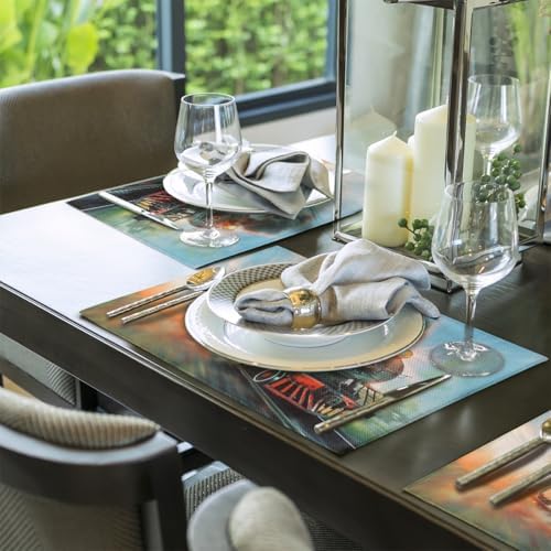 Placemats Set of 4 Washable Linen Place Mats Cloth Table Mats 12x18 Inch
