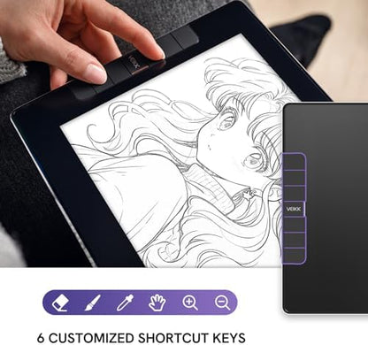 VEIKK VK1200 V2 Drawing Tablet with Screen,11.6'',16384 Pressure Sentivity