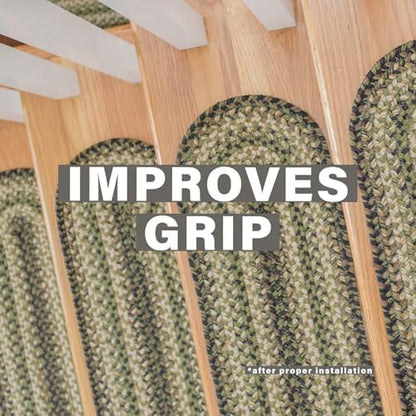 Homespice Pinecone Jute Braided Stair Treads, Oval 8x28 Set of 13