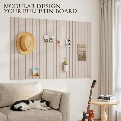 JBER Cork Board Alternative, 6 Pack 36" x 24" Felt Board, Light Camel