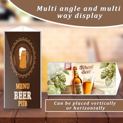 16 Pack 3 Side Table Tent Sign Holder Acrylic, 4 x 9 Inch