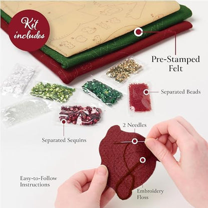 Bucilla, Felt Applique 2 Piece Door Hanger Kit, Nutcracker Duo, Perfect for Holiday DIY Arts and Crafts Projects, 89704E