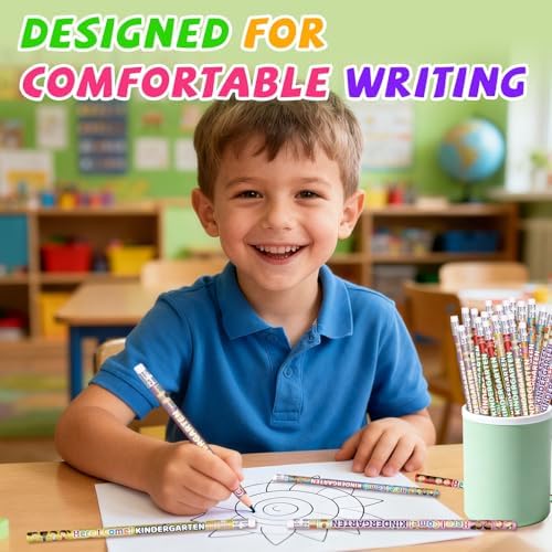 Kindergarten Pencils Colorful Birthday Pencils Fun Inspirational Pencil Back to School Pencil (60)