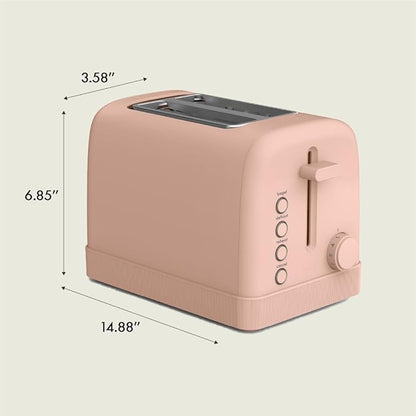 bella 2 Slice Toaster, 6 Setting Shade Control w Reheat, Cancel, Bagel & Defrost Buttons, Removable Crumb Tray, Anti Jam & Auto Shutoff, Auto Centering Guides & Cord Wrap, 900 Watt, Blossom