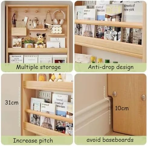 Narrow Behind-the-Door Sto Shelf, 3-4 Levels, Space-Saving Book nizer, Wall-Mounted for Bedroom, Living Room, Home, Office Use, Door Sto Solut
