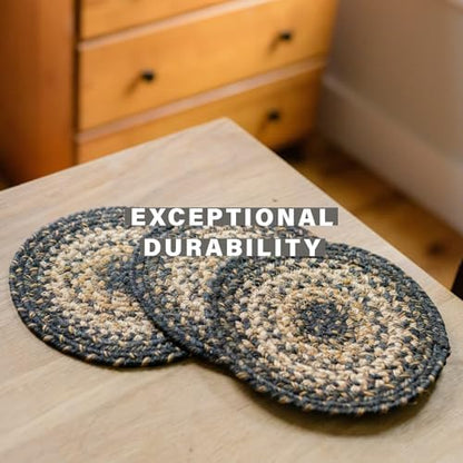 Homespice Kilimanjaro Jute Braided Placemats, Round 15" Set of 6