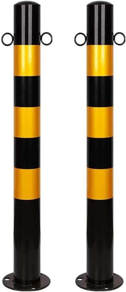 Safety Barrier Bollard for Driveways, Parking Bollard for Warehouse, Traffic Barricade Cones, Parking Stopper for Garage, for Construction Sites etc(Black (2PCS))