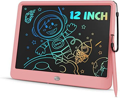 TEKFUN Toys 12" LCD Writing Tablet for Girls Ages 3–8, Cute Doodle Board Kids Love, Mess-Free Drawing Tablet for Creative Play, Great Christmas Birthday Gift for 4 5 6 7 8 Year Old Girs Pink