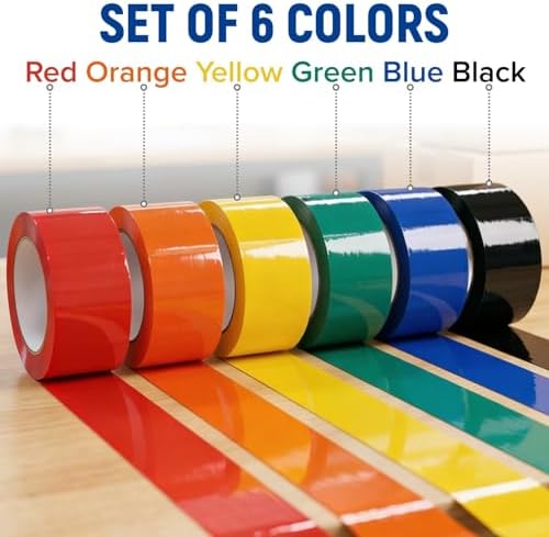3" x 110 Yards Multi-Color Packing Tape, 24 Rolls Pack (4 x 6 Colors)