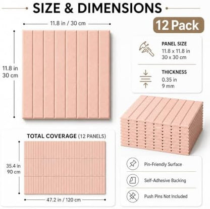 Stripe Felt Bulletin Board Tiles, Cork Board Alternative 48 x 36 in