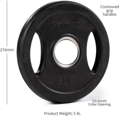 Titan Fitness Grip Plates, Cast Iron and Rubber Coating