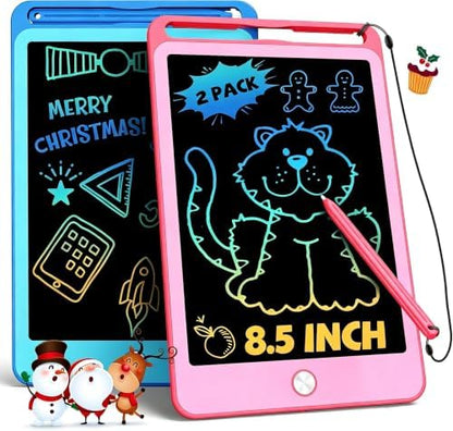 TEKFUN 2 Pack LCD Writing Tablet for Kids, 8.5 Inch Blue+Pink Doodle Board Drawing Board Drawing Tablet with Lanyard, Educational Kids Easter Christmas Toys Birthday Gift for Boys Girls 3-12 Years Old