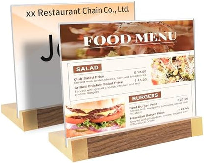 LIANHELILAI Acrylic Sign Holder 5X7, L-Shape Horizontal 2 Pack for Tabletop