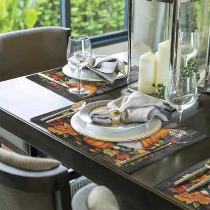 Placemats Set of 4 Washable Linen Place Mats Cloth Table Mats 12x18 Inch