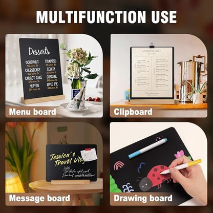 SELEAD Chalkboard Words Sign with Wooden Stand and Rope - 2 Pack 12x16 Inch