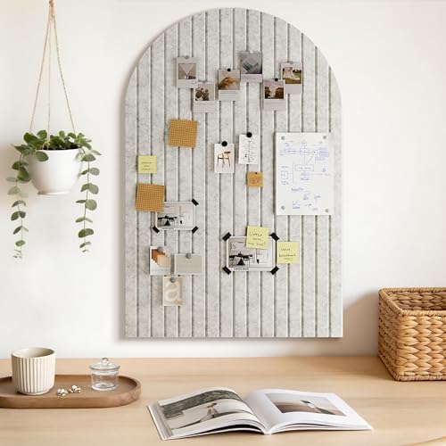 JBER Arched Cork Board Alternative 36" x 24", 6 Pack, Silver Gray