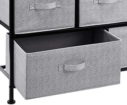 Amazon Basics Extra Wide Fabric 5-Drawer Storage Organizer Unit for Bedroom Closet, Black