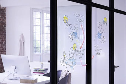 edding Multicolored 95 Glass Marker, 4pcs - Dry Erase Markers for Various Uses and Glass Surfaces Like Windshields, Windows, Glassboards, Mirrors, Menu Board and White Board - Made in Germany