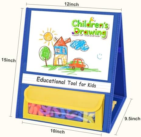 EAMAY Magnetic Desktop Tabletop Stands Pocket Chart Foldable Small Dry Erase Board Classroom Tool for Kids Education (12W*15L, Magnetic) (Pack of 3)