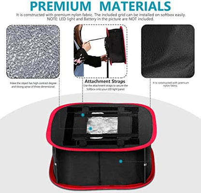 NEEWER Foldable Softbox Light Box with Strap Clip, Grill and Carry Bag