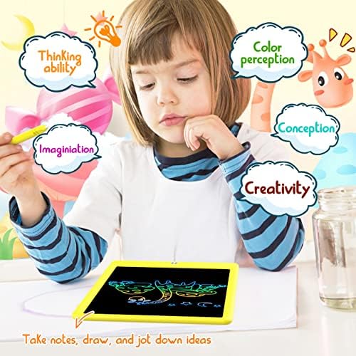 BUKEBU LCD Writing Tablet,8.5 inch Colorful Doodle Board for Kids (Yellow)