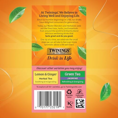 Twinings Raspberry & Lemon Herbal Tea Bags, 20 CT Box (1 Pack)