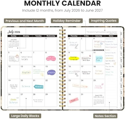 ZOTIA Planner 2026-2027 Jul 2026-Jun 2027 Academic Monthly & Weekly Planner