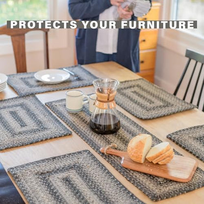 Homespice Flint Hill Braided Table Runner for Primitive Decor, Rect 11x36