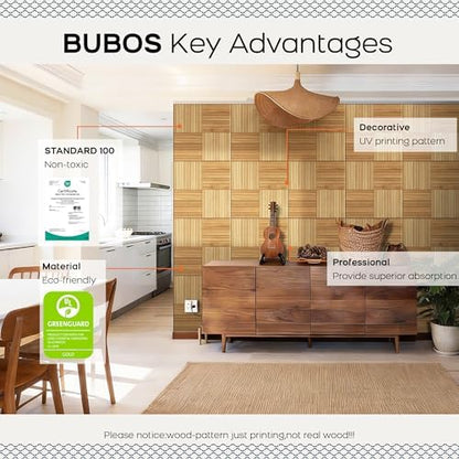 BUBOS 6 Pack Art Acoustic Wall Panels,70.8”x47.2”Self Adhesive for Home Decor