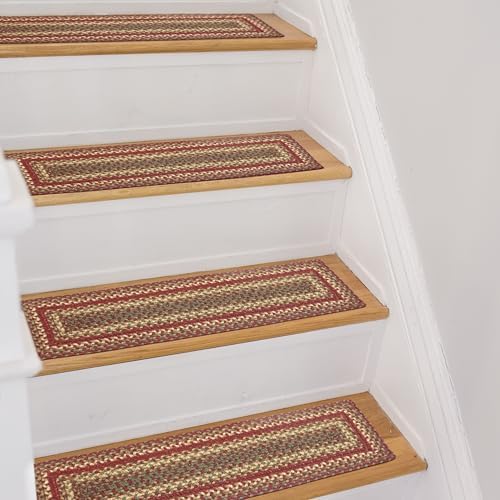 Homespice Cider Barn Jute Braided Stair Treads, Rect 8x28 Set of 13