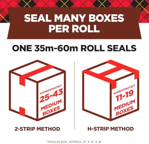 Scotch Commercial Grade Shipping Packaging Tape, 1.88" x 54.6 yd, Designed for Packing, Shipping and Mailing, Guaranteed to Stay Sealed, 3" Core, Clear, 6 Rolls (3750-6) (Pack of 6)