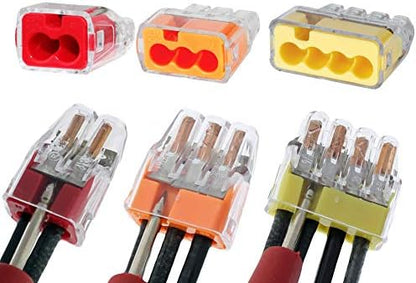 Ideal Electrical 30-1031 in-Sure Push-in Wire Connectors, 2-Port, 3-Port & 4-Port, 25 Each, (75 Pack)
