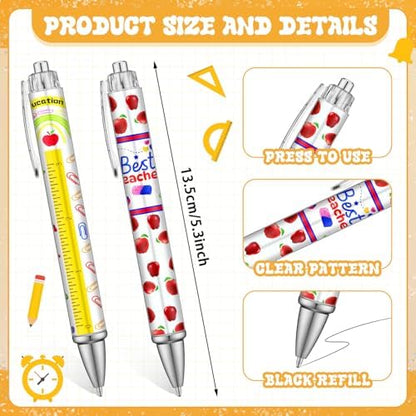 50 Pcs Teacher Pen Bulk Back to School Gifts Funny Ballpoint Pens Thank You Teacher First Day Back to School Gifts for Student Motivational Inspirational Classroom Office Writing Stationery Supplies