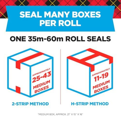 Scotch Heavy Duty Shipping Packing Tape, Clear, Shipping and Packaging Supplies, 1.88 in. x 54.6 yd., 4 Tape Rolls with 4 Dispensers