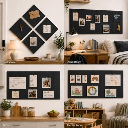 8 Pack Large Felt Bulletin Board Tiles, 48" x 24" Felt Pin Board