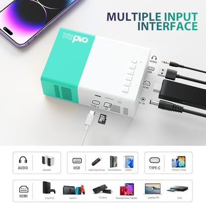 Mini Projector Portable for Gift, Led Outdoor Movie Projector