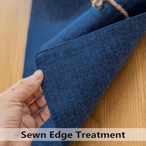 Demetex Cloth Table Placemats Heat Resistant Linen Place Mats Set of 4 Navy Blue Stains Resistant Plate Mats for Dinner Party Banquet, Indigo