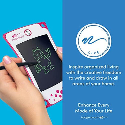 Boogie Board Jot Pocket Writing Tablet - Includes Small 4.5 inch LCD Writing Tablet, Instant Erase, Stylus Pen and Built-in Kickstand, Gray