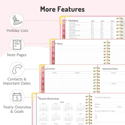 Jul 2026 - Dec 2027 Planner, Forvencer 18 Month Planner 2026-2027, 6" x 8"