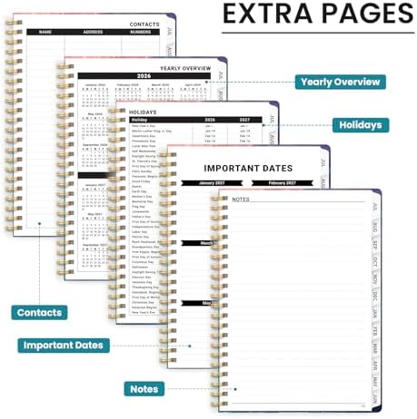 Large Planner 2026-2027, A4 (8.5" x 11") Hardcover Weekly & Monthly Planner July 2026 - June 2027 with Monthly Tabs, Academic Planner for School, Work and Office, Galaxy Flow