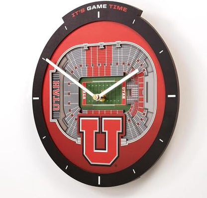 YouTheFan NCAA Utah Utes StadiumView 3D Wall Clock