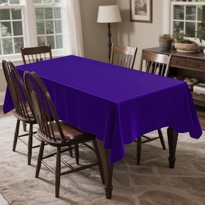 CXPSINC 54 Inch X 300 Feet Plastic Table Cover Roll Disposable Tablecloth with Slide Cutter for All Type/Shape Tables | Party, Banquet, Birthdays, Weddings(Dark Purple, 300 Feet)