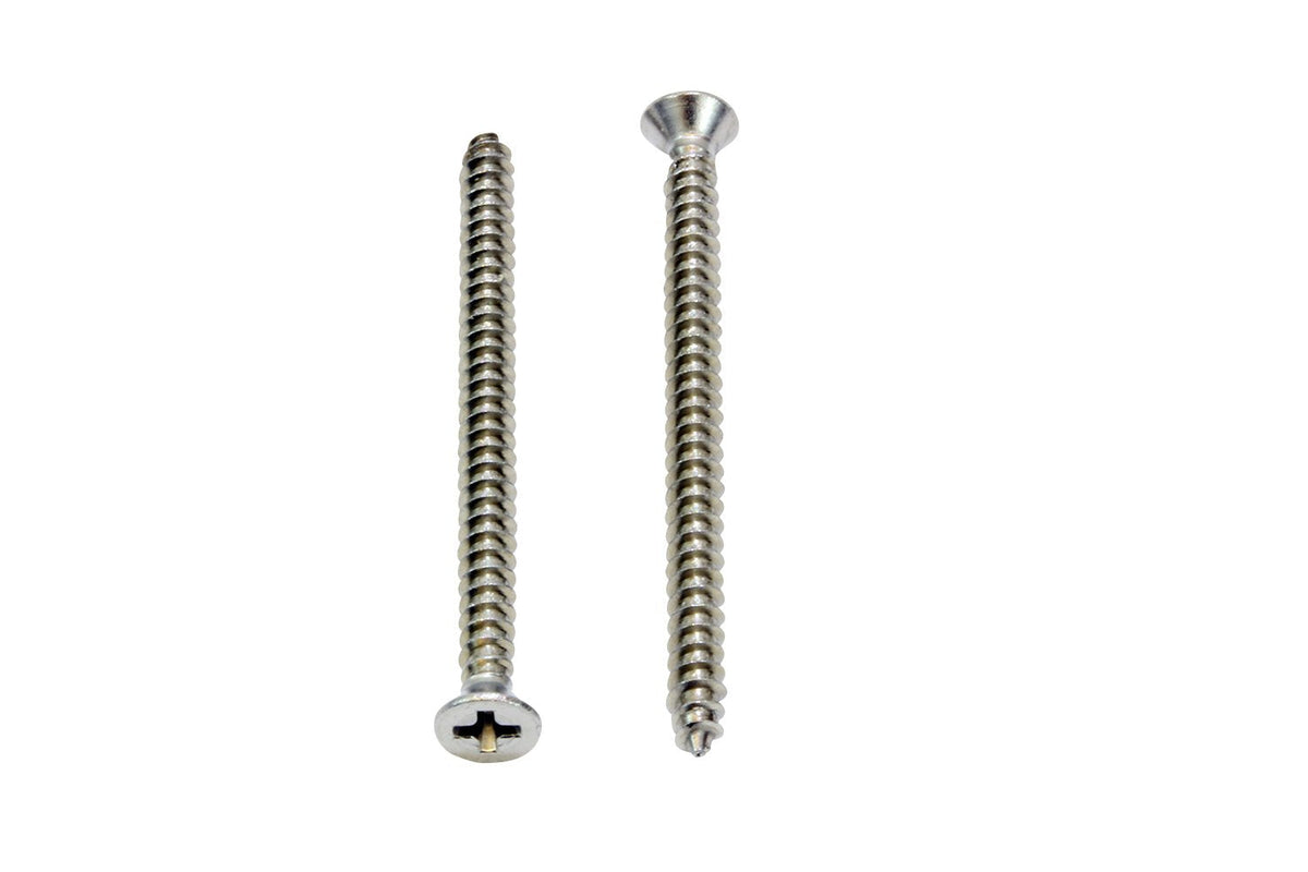 Bolt Dropper #4 x 1-1/2" Stainless Steel Flat Head Phillips Wood Screw, (100 pc), 18-8 (304) Stainless Steel Sheet Metal Screws - Type A Point, Plain Finish