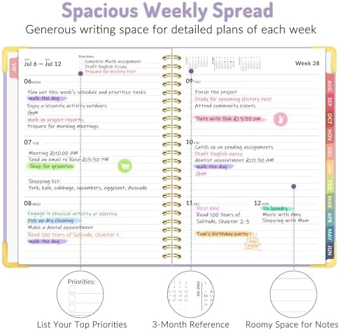 Forvencer Academic Planner 2026-2027, Green 6.3"x8.4" (Jul 2026 - Jun 2027)