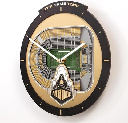 YouTheFan NCAA Purdue Boilermakers FB StadiumView 3D Wall Clock