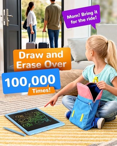 KOKODI LCD Writing Tablet, Gifts for 3 Years Old Boys and Girls，10 Inch Colorful Doodle Board Drawing Tablet, Erasable Reusable Electronic Drawing Pads, Educational and Learning Toys for Kids