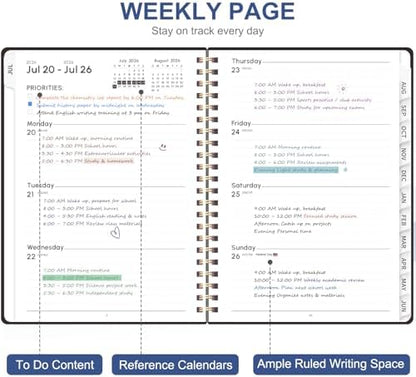 Planner 2026-2027, Weekly and Monthly Academic Planner, July 2026 - June 2027, Hardcover Calendar Agenda Book for School Year Planning, School Supplies for Teacher and Student, A5(6.3'' x 8.5'')